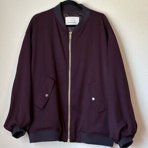 NEW W/ TAGS The Frankie Shop Oversized Astra Burgundy Bomber Jacket